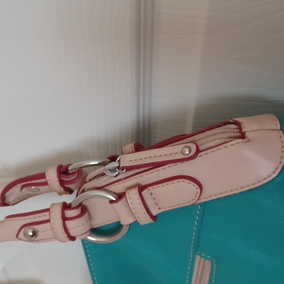 Tignanello Teal & Tan Leather Shoulder Bag - Picture 6 of 11